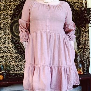Dusty Rose Tiered Dress